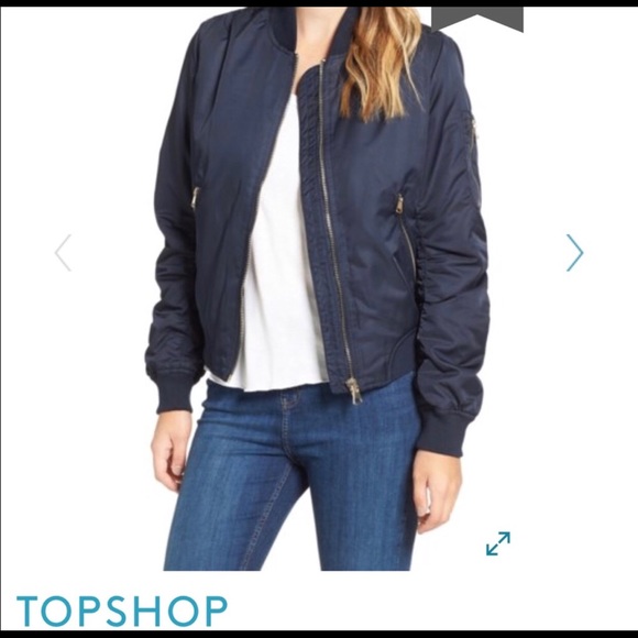 Topshop Jackets & Blazers - Topshop navy bomber US 4